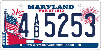 MD license plate 4AB5253