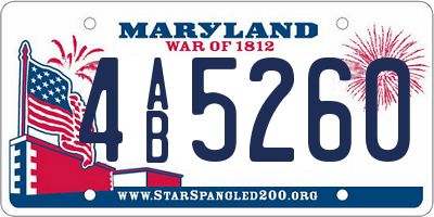 MD license plate 4AB5260