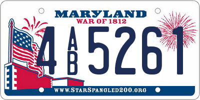 MD license plate 4AB5261