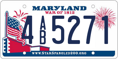MD license plate 4AB5271