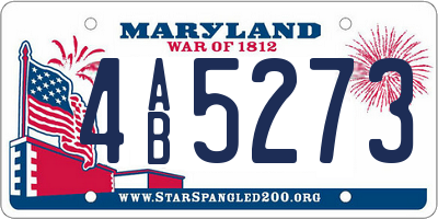 MD license plate 4AB5273