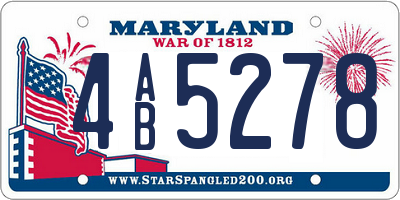 MD license plate 4AB5278