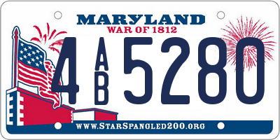 MD license plate 4AB5280