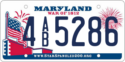 MD license plate 4AB5286