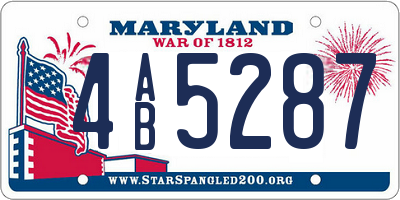 MD license plate 4AB5287