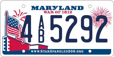 MD license plate 4AB5292
