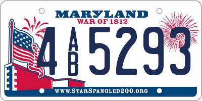 MD license plate 4AB5293