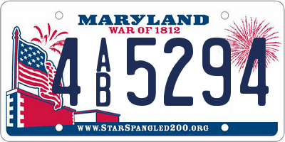 MD license plate 4AB5294