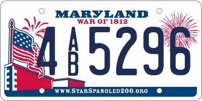 MD license plate 4AB5296