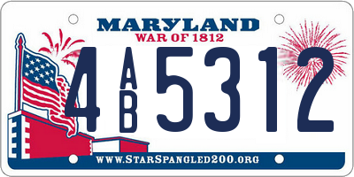 MD license plate 4AB5312