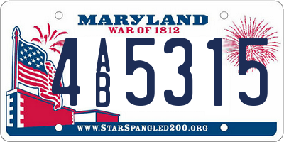 MD license plate 4AB5315