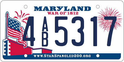 MD license plate 4AB5317