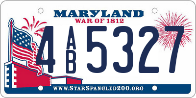 MD license plate 4AB5327
