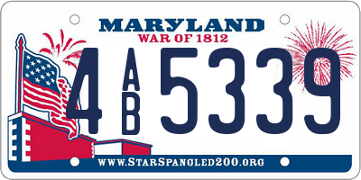 MD license plate 4AB5339