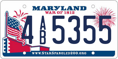 MD license plate 4AB5355
