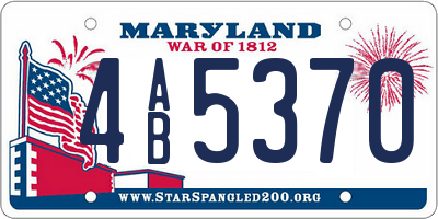 MD license plate 4AB5370