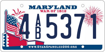 MD license plate 4AB5371