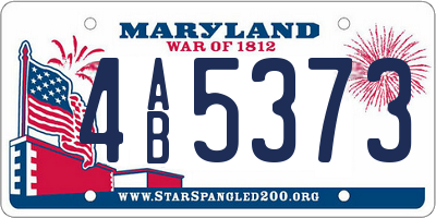 MD license plate 4AB5373