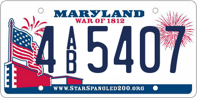 MD license plate 4AB5407