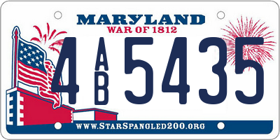 MD license plate 4AB5435