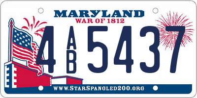 MD license plate 4AB5437