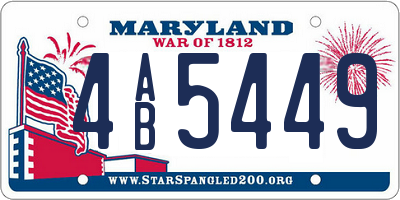 MD license plate 4AB5449