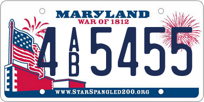 MD license plate 4AB5455