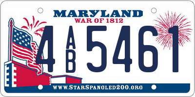MD license plate 4AB5461
