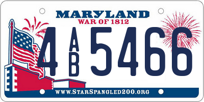 MD license plate 4AB5466