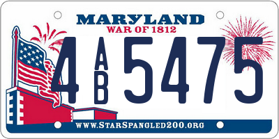 MD license plate 4AB5475