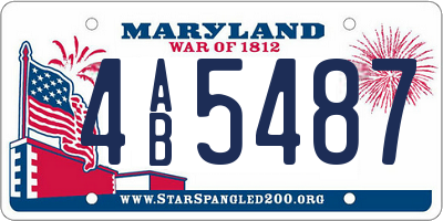 MD license plate 4AB5487