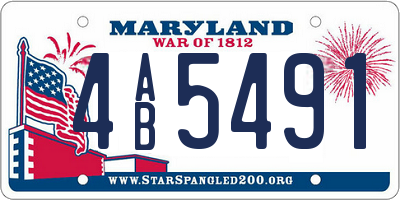 MD license plate 4AB5491