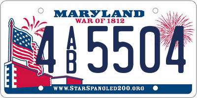 MD license plate 4AB5504