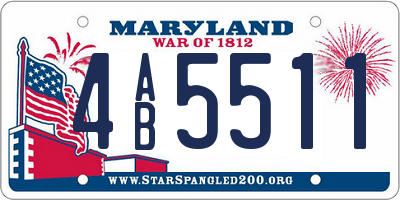 MD license plate 4AB5511