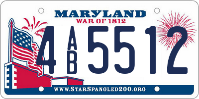 MD license plate 4AB5512