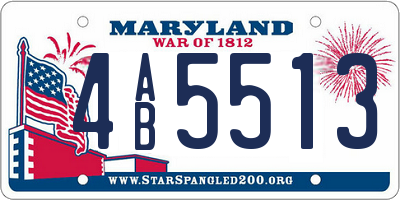 MD license plate 4AB5513