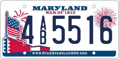 MD license plate 4AB5516