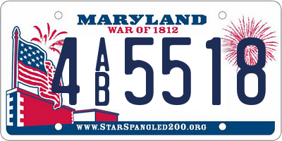 MD license plate 4AB5518