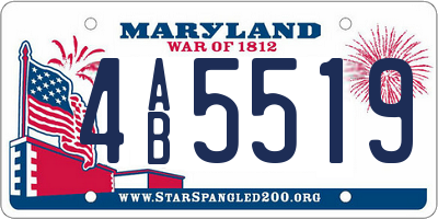 MD license plate 4AB5519