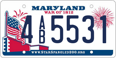 MD license plate 4AB5531