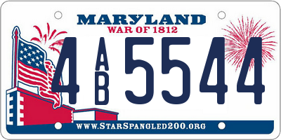MD license plate 4AB5544