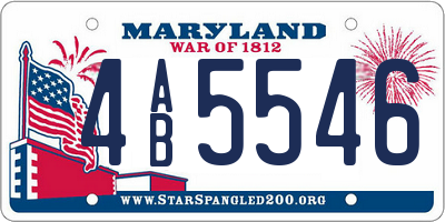 MD license plate 4AB5546