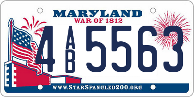 MD license plate 4AB5563