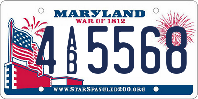 MD license plate 4AB5568
