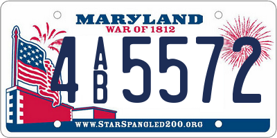MD license plate 4AB5572