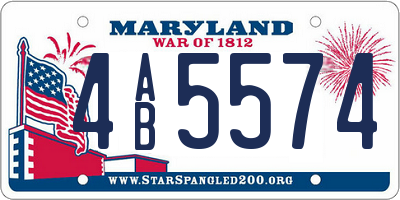 MD license plate 4AB5574