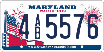 MD license plate 4AB5576