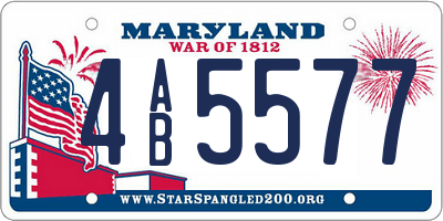 MD license plate 4AB5577
