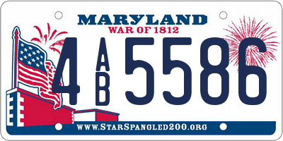 MD license plate 4AB5586