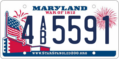 MD license plate 4AB5591